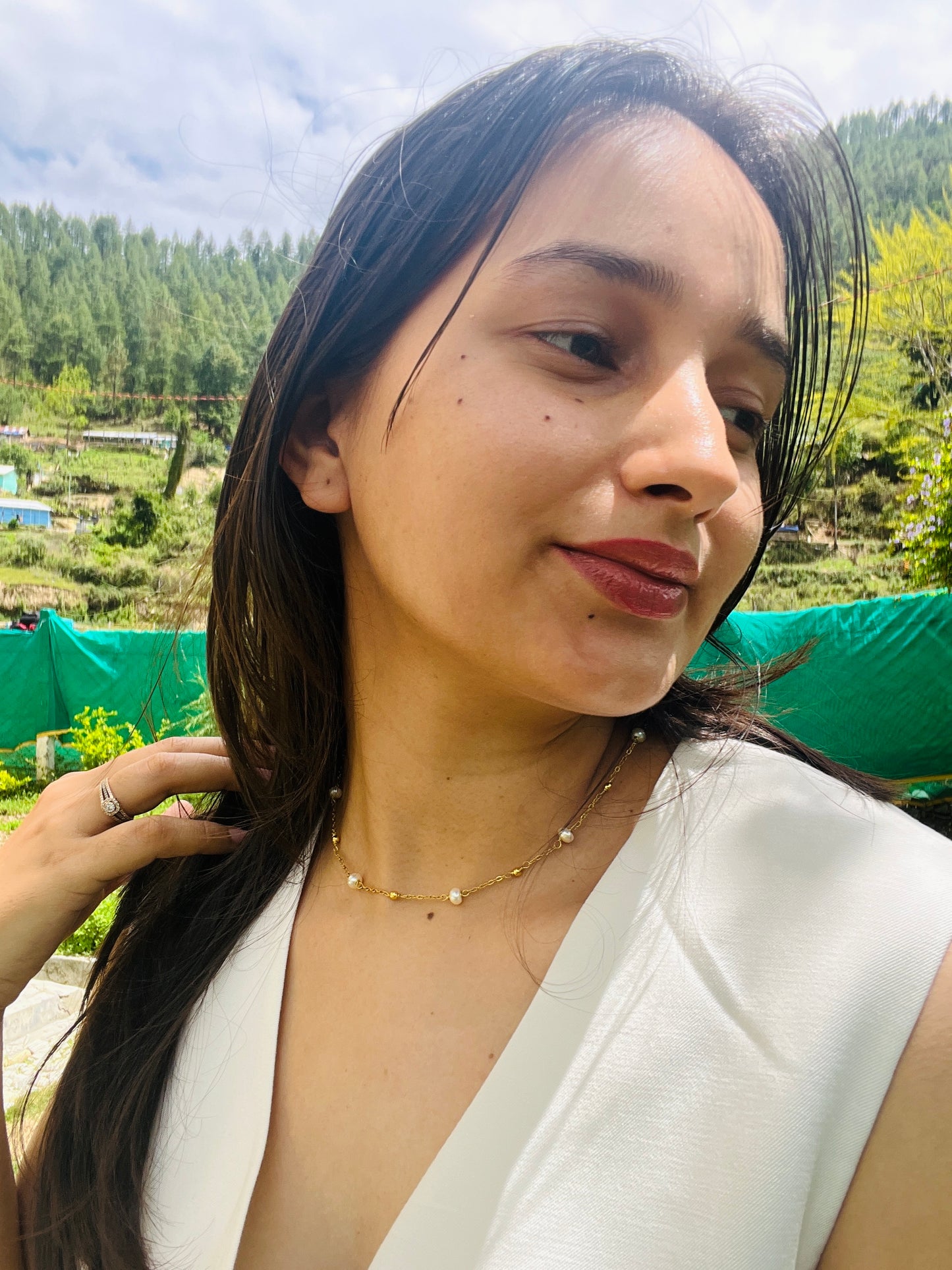 The Golden Thread Pearl Necklace