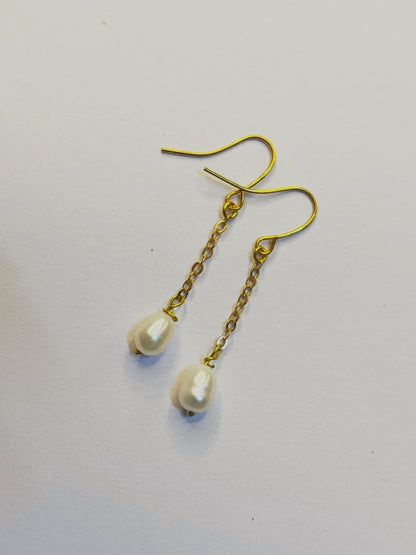 Long Pearl drop Earrings