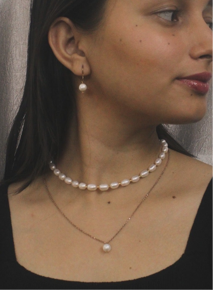 Double Layer Oval Pearl Necklace