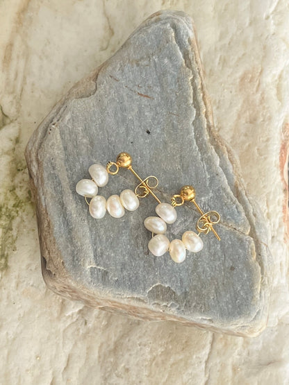 Circled Pearl Studs
