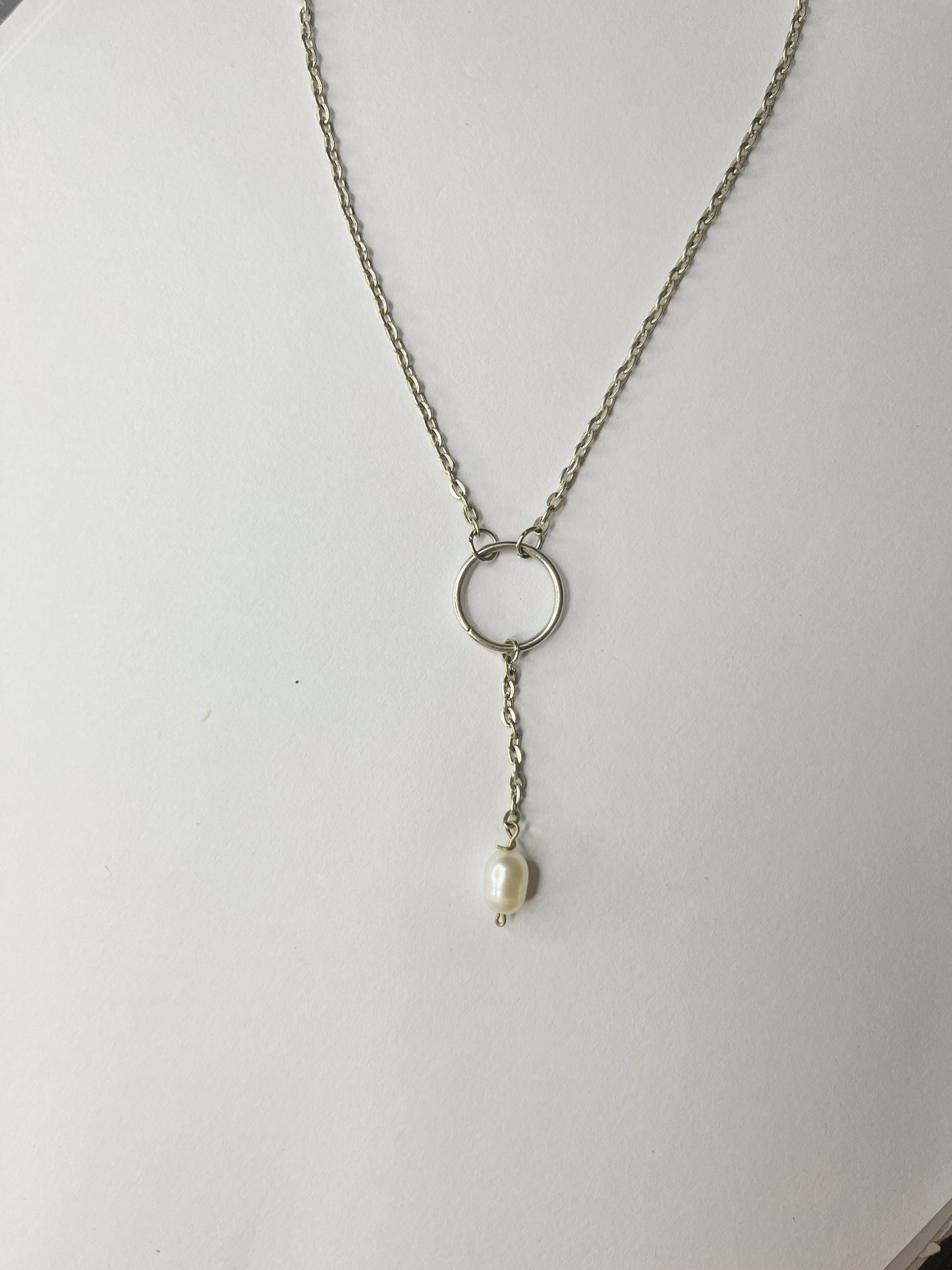 Closed Loop Silver Necklace