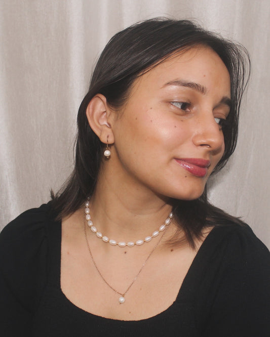 Double Layer Oval Pearl Necklace