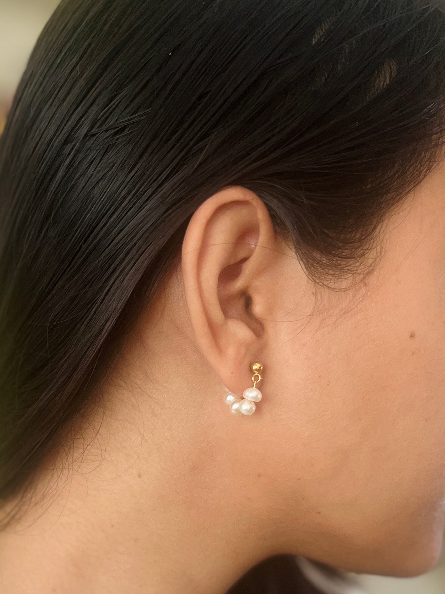 Circled Pearl Studs
