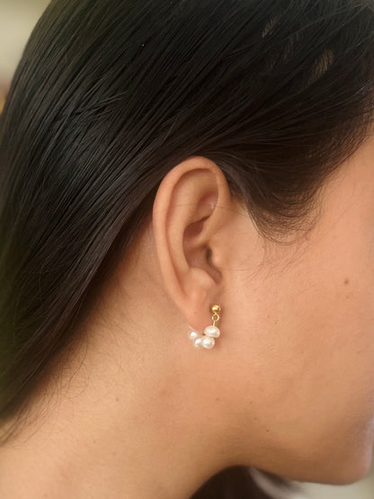 Circled Pearl Studs