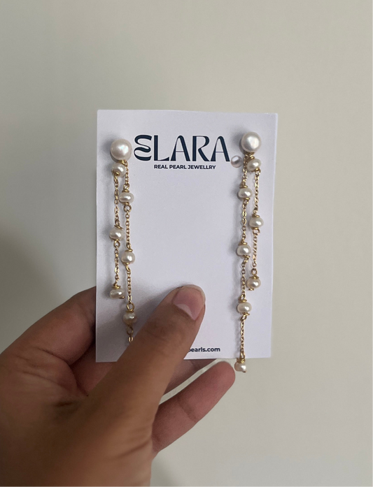 Twin Drift Pearl Earrings