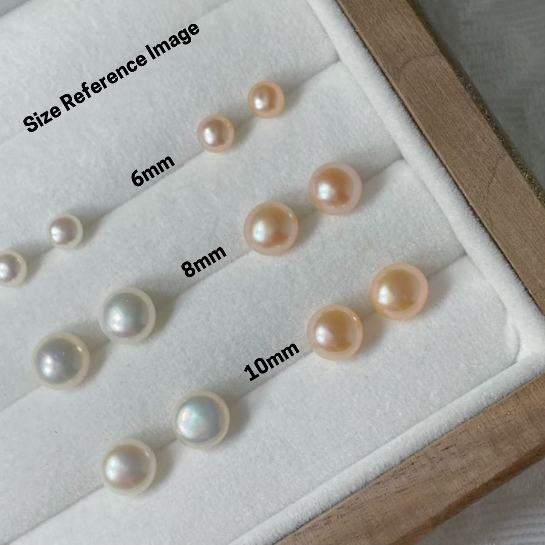 White freshwater pearl stud  earring