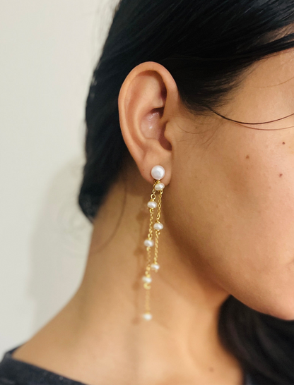 Twin Drift Pearl Earrings
