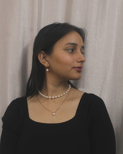Double Layer Oval Pearl Necklace