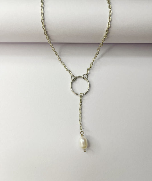 Closed Loop Silver Necklace