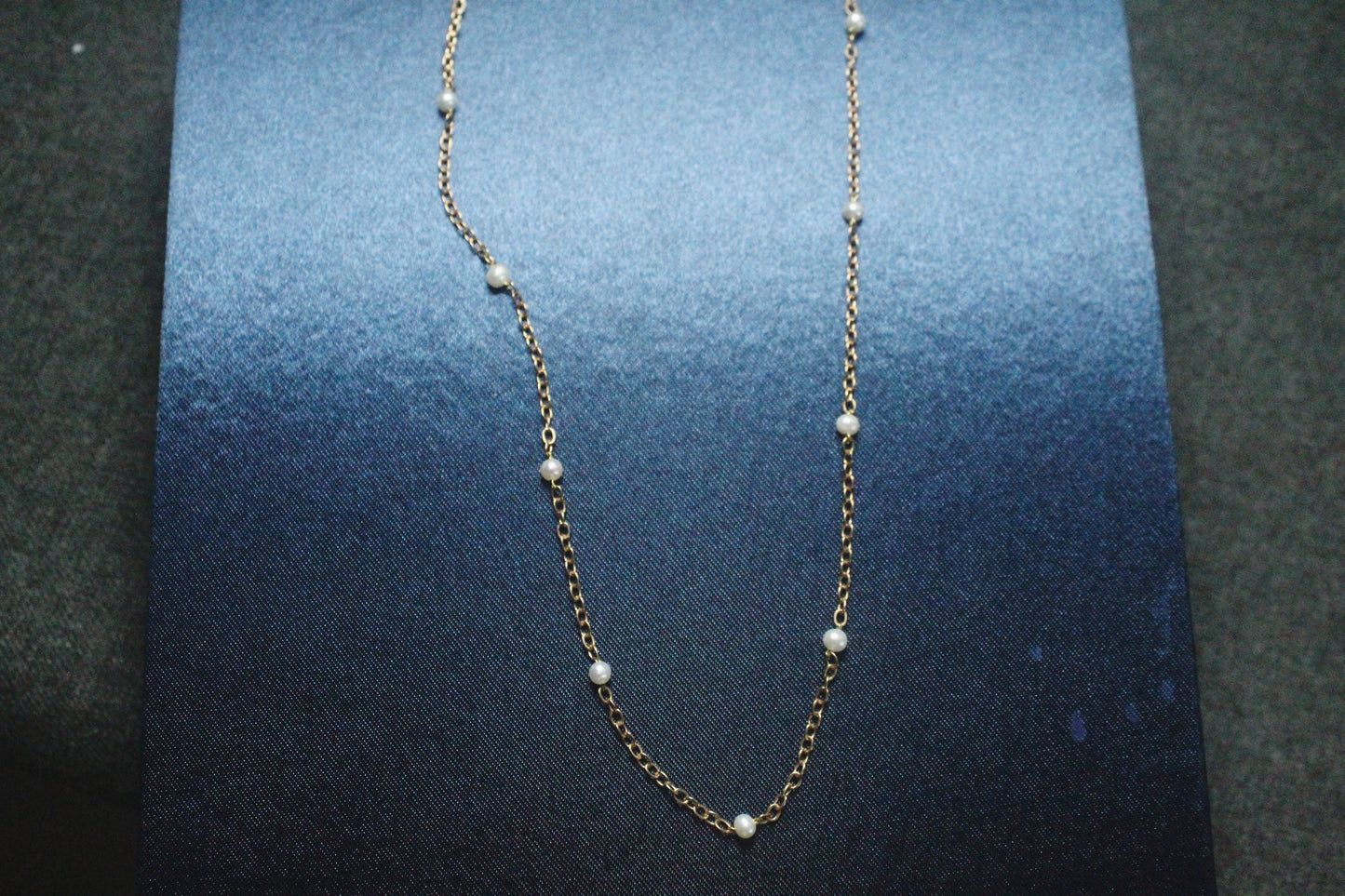 Pearl dew drop chain necklace