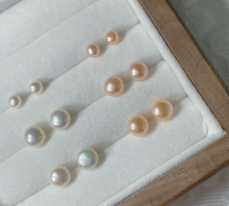 Peach Pearl Stud  Earrings