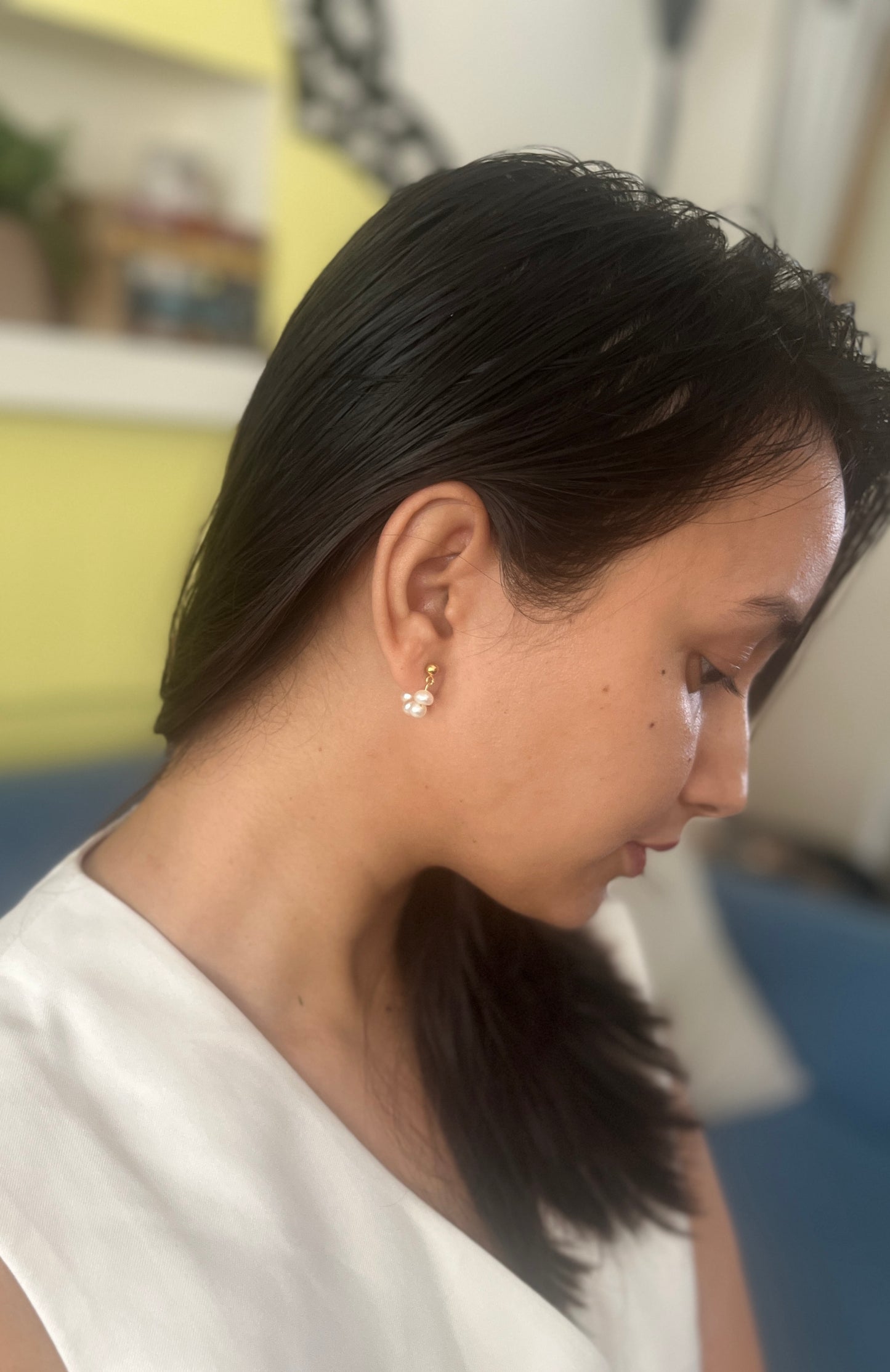 Circled Pearl Studs