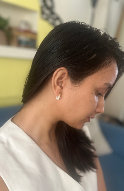Circled Pearl Studs
