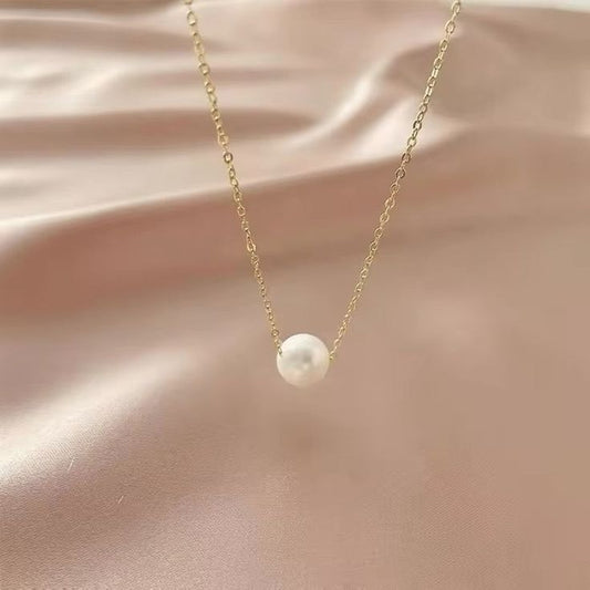 Embedded Single Pearl Necklace