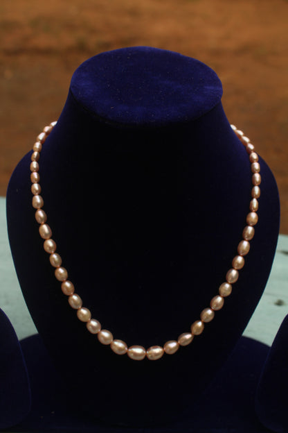 Aurora's Dream Single layer pink pearl necklace