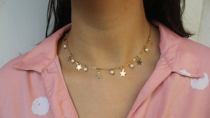 Star Pearl drop Necklace