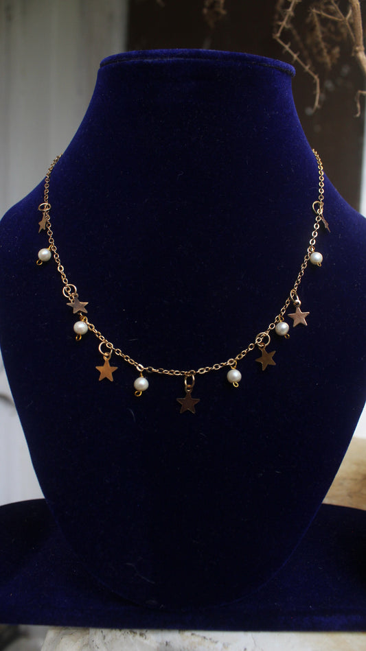 Star Pearl drop Necklace