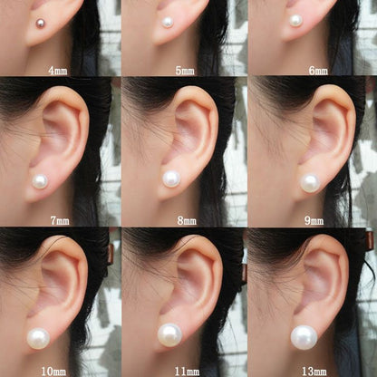Pink pearl stud earring