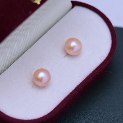 Pink pearl stud earring