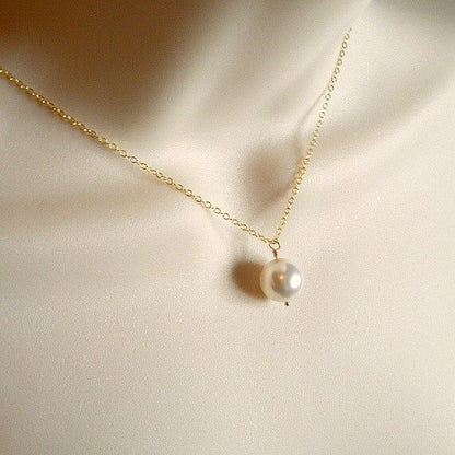 Single Pearl Drop Necklace