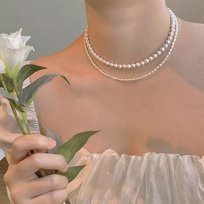 Double Layer Water Pearl Necklace