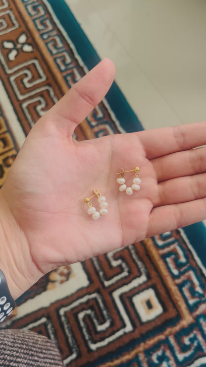 Circled Pearl Studs